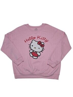 Hello Kitty By Sanrio Women's Pink Kawaii Sweatshirt Sz S